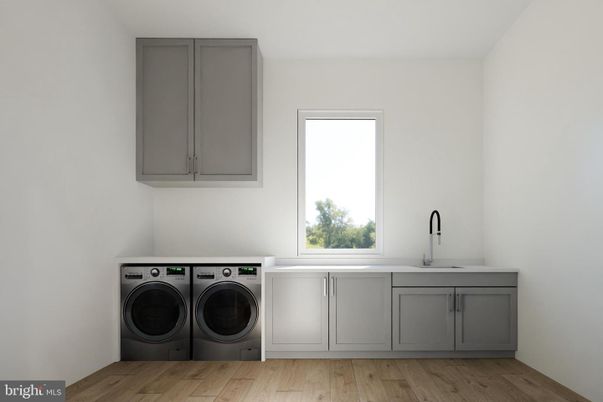 Interior, Washer, Wood Texture Flooring