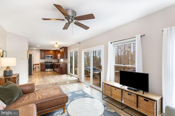 Interior, Kitchen, Living room, Recessed Lighting, Stainless Steel Appliances, Wood Texture Flooring
