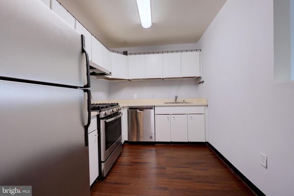 Interior, Kitchen, Stainless Steel Appliances, Wood Texture Flooring