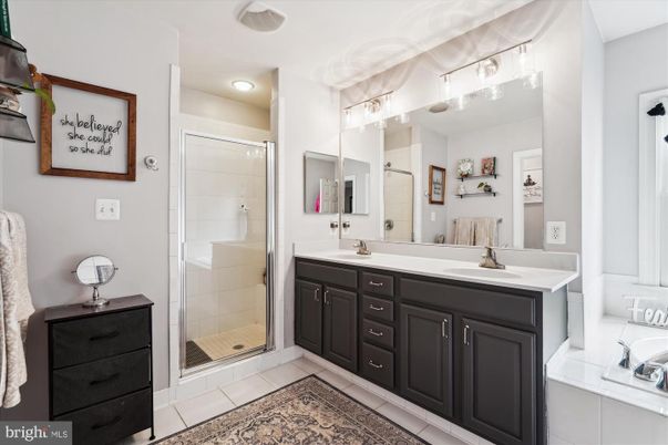 Bathroom, Dual Sink Vanities, Glass Shower, Interior
