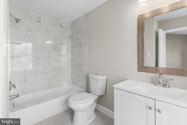 Bathroom, Interior, Marble Walls, Wood Texture Flooring