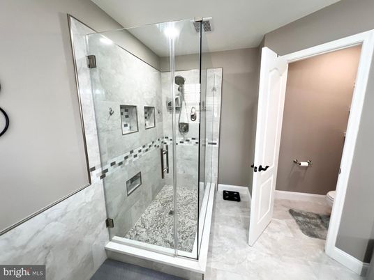 Bathroom, Glass Shower, Interior, Marble Walls