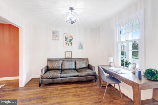 Chandelier, Home Office, Interior, Wood Texture Flooring
