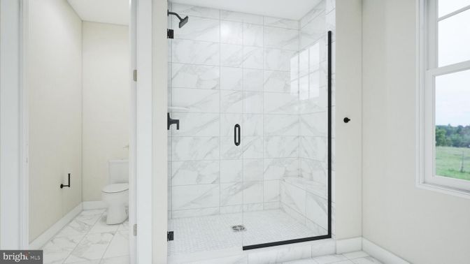 Bathroom, Glass Shower, Interior, Marble, Marble Walls
