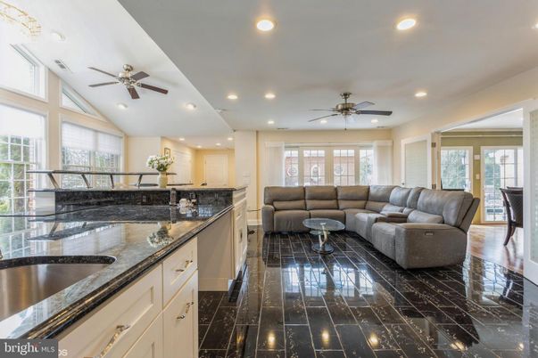 Interior, Kitchen, Living room, Marble, Recessed Lighting