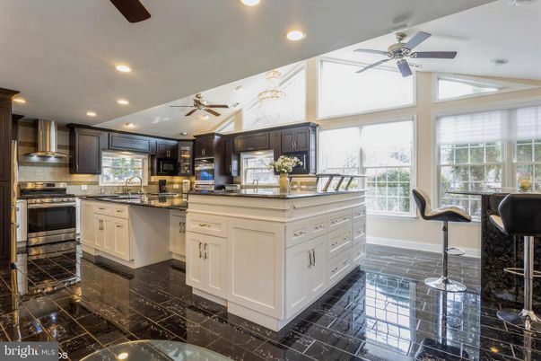 Interior, Kitchen, Marble, Recessed Lighting, Stainless Steel Appliances