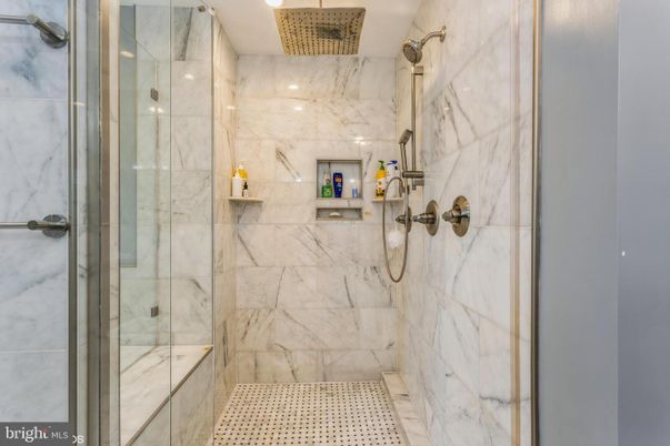 Bathroom, Glass Shower, Interior, Marble Walls