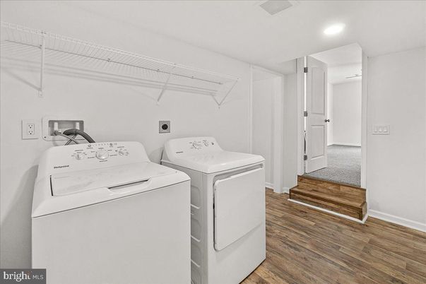 Interior, Recessed Lighting, Utility Closets, Washer, Wood Texture Flooring