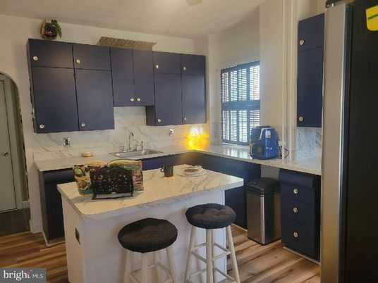 Interior, Kitchen, Marble Walls, Wood Texture Flooring