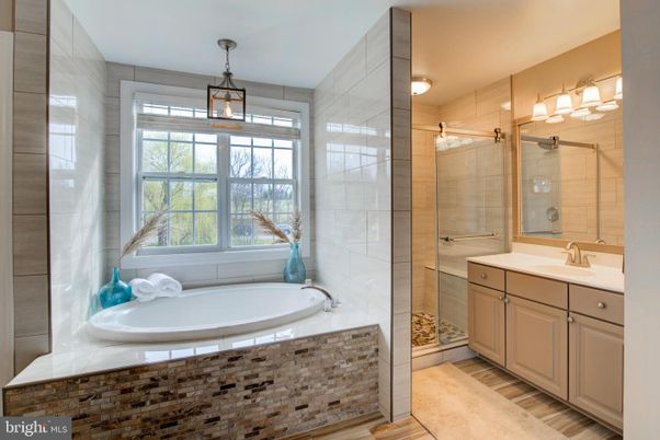 Bathroom, Glass Shower, Interior, Wood Texture Flooring