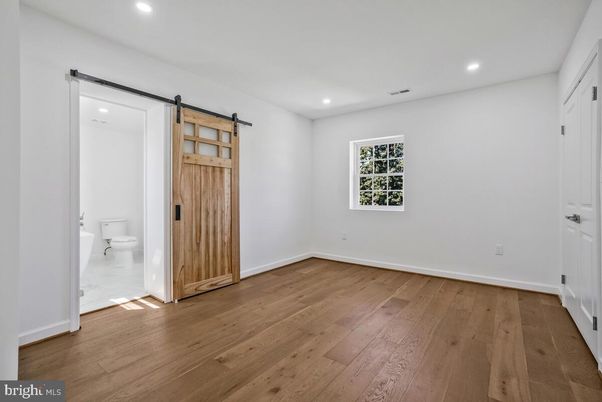 Bathroom, Empty room, Interior, Recessed Lighting, Wood Texture Flooring