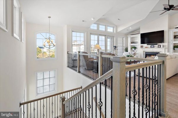Fireplace, Interior, Pendant Lights, Recessed Lighting, Wood Texture Flooring