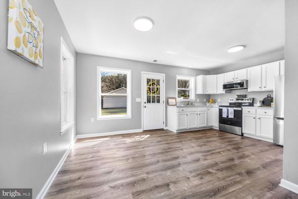 Interior, Kitchen, Stainless Steel Appliances, Wood Texture Flooring