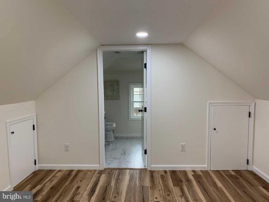 Bathroom, Interior, Marble, Recessed Lighting, Wood Texture Flooring