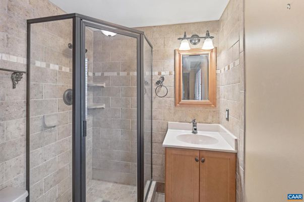 Bathroom, Glass Shower, Interior, Stone Walls