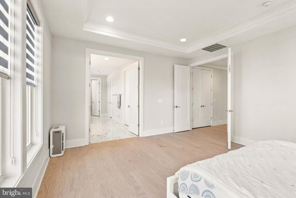 Bedroom, Interior, Marble, Recessed Lighting, Wood Texture Flooring