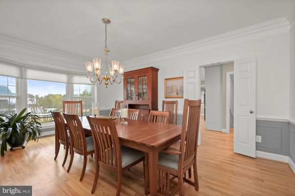 Chandelier, Dining room, Interior, Wood Texture Flooring