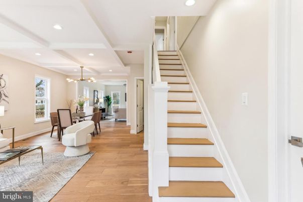 Dining room, Interior, Pendant Lights, Recessed Lighting, Wood Texture Flooring