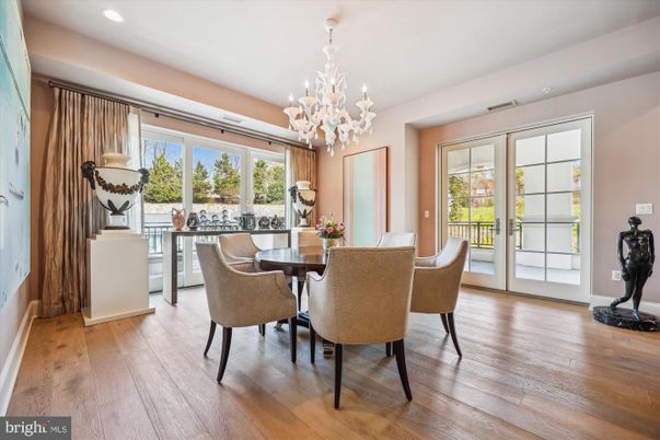 Chandelier, Dining room, Interior, Recessed Lighting, Wood Texture Flooring