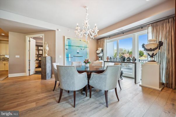 Chandelier, Dining room, Interior, Recessed Lighting, Wood Texture Flooring
