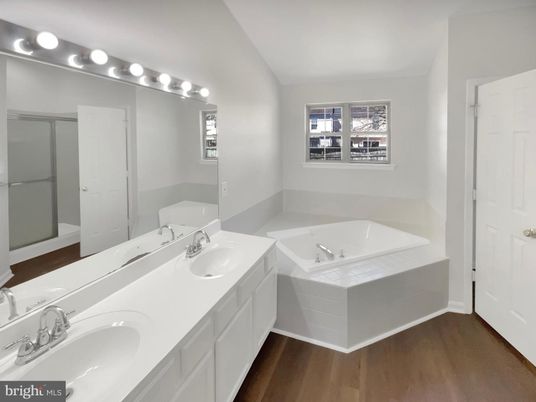 Bathroom, Dual Sink Vanities, Interior, Wood Texture Flooring