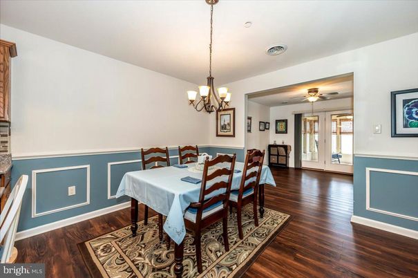Chandelier, Dining room, Interior, Wood Texture Flooring