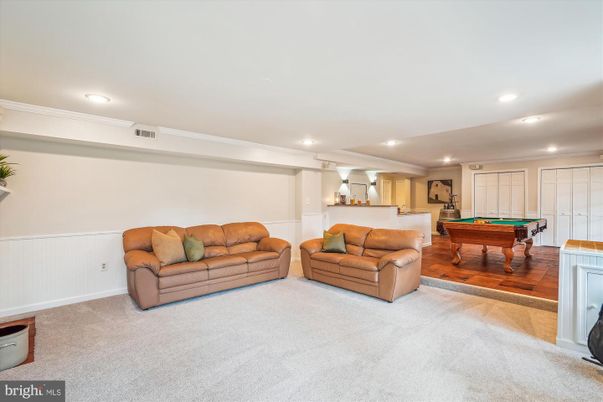 Billiard Table, Game Room, Interior, Recessed Lighting, Wood Texture Flooring