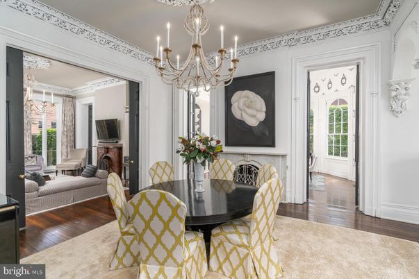 Chandelier, Dining room, Interior, Wood Texture Flooring