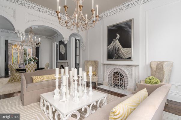 Chandelier, Dining room, Fireplace, Interior, Living room, Wood Texture Flooring