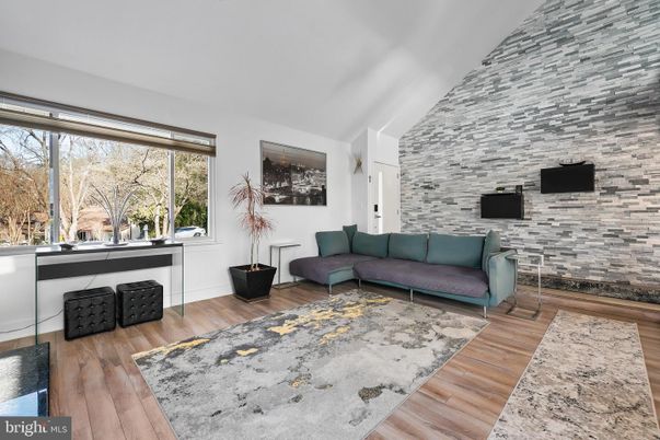 Interior, Living room, Stone Walls, Wood Texture Flooring