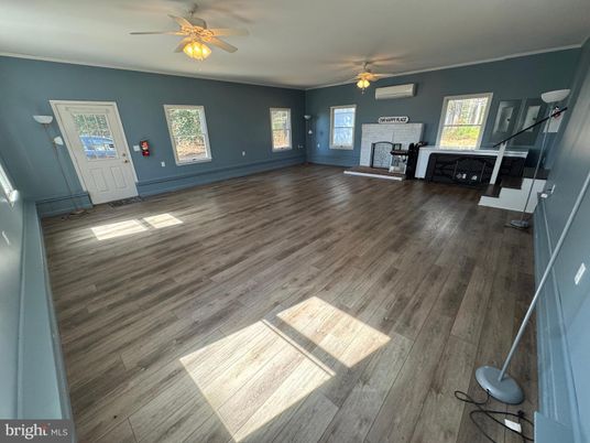 Empty room, Fireplace, Interior, Wood Texture Flooring
