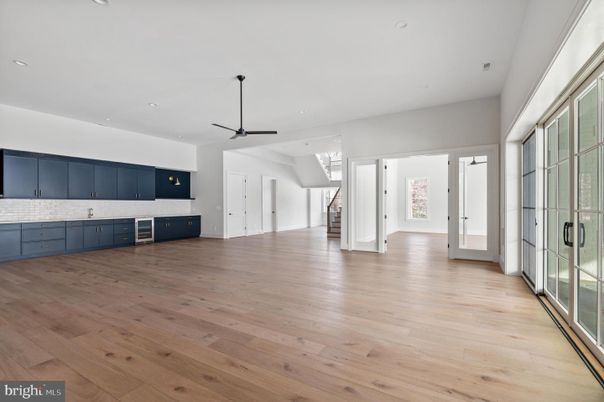 Empty room, Interior, Kitchen, Recessed Lighting, Wood Texture Flooring