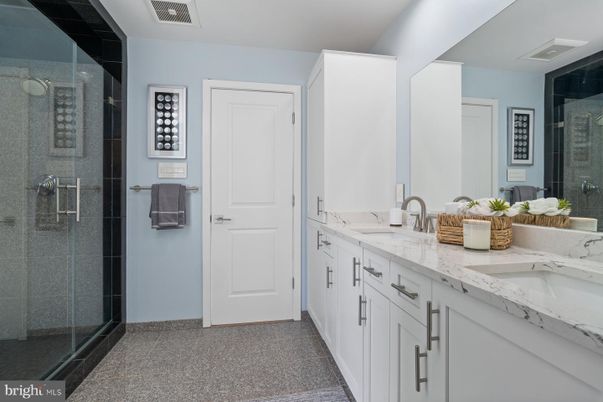 Bathroom, Dual Sink Vanities, Glass Shower, Interior
