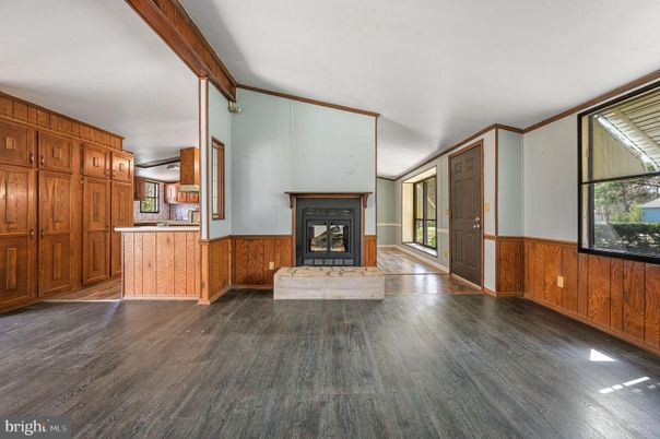Empty room, Fireplace, Interior, Wood Texture Flooring