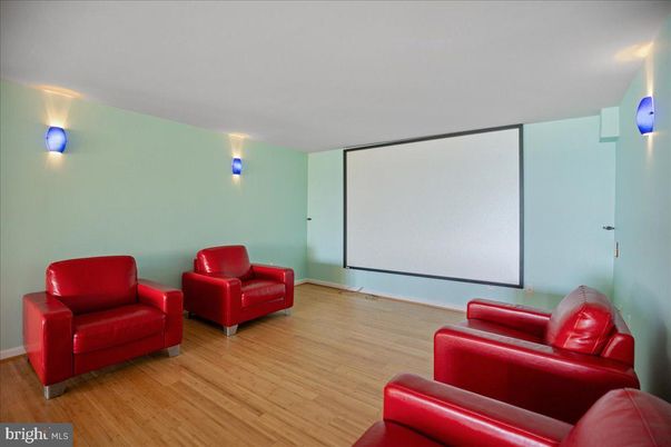 Interior, Projection Screen, Wood Texture Flooring
