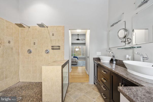 Bathroom, Dual Sink Vanities, Interior, Wood Texture Flooring