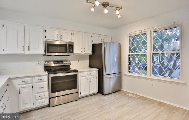 Interior, Kitchen, Stainless Steel Appliances, Wood Texture Flooring