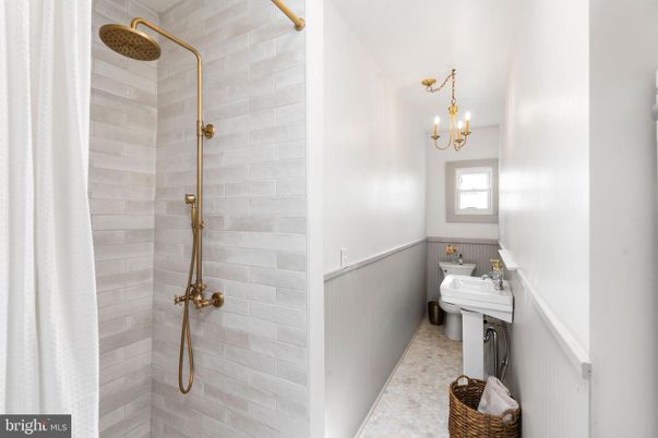 Bathroom, Chandelier, Interior