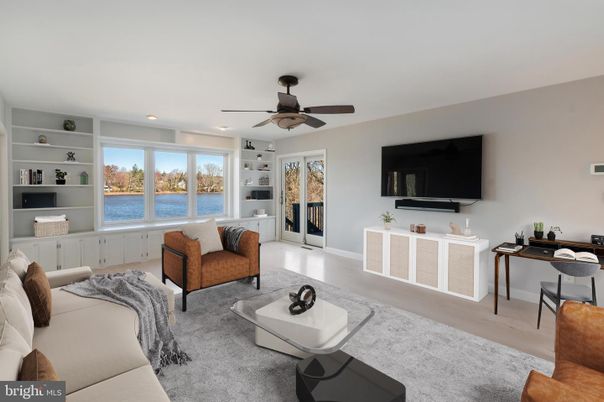 Interior, Living room, Recessed Lighting, Water, Wood Texture Flooring