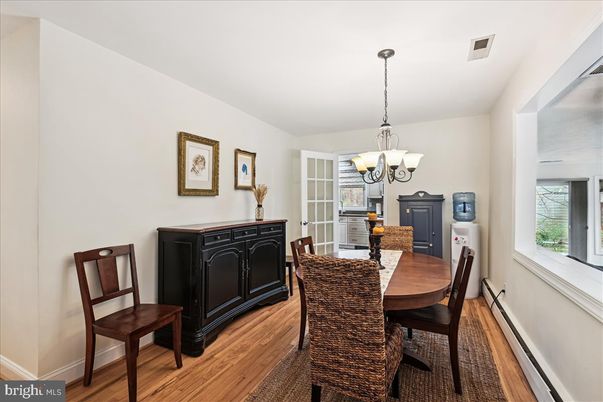 Chandelier, Dining room, Interior, Wood Texture Flooring