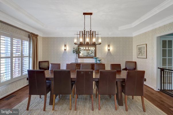 Chandelier, Dining room, Interior, Pendant Lights, Wood Texture Flooring