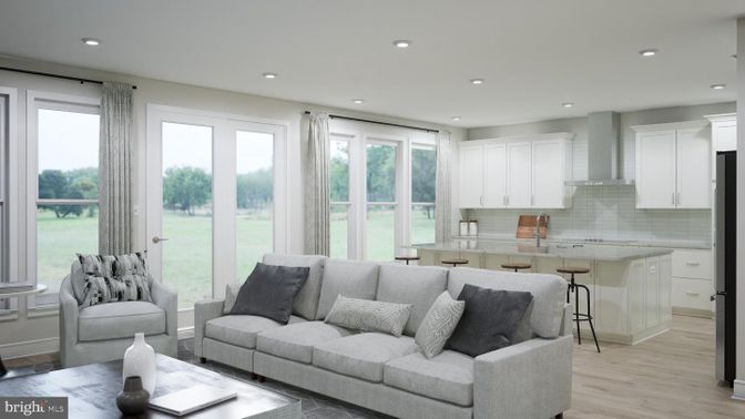 Interior, Kitchen, Living room, Recessed Lighting, Wood Texture Flooring