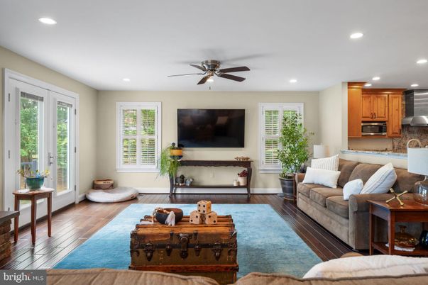 Interior, Kitchen, Living room, Recessed Lighting, Stainless Steel Appliances, Wood Texture Flooring