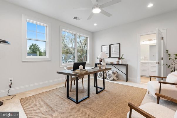Home Office, Interior, Recessed Lighting