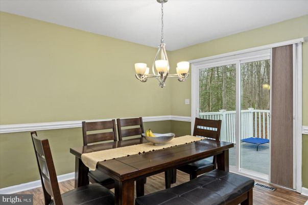 Chandelier, Dining room, Interior, Wood Texture Flooring