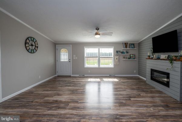 Empty room, Fireplace, Interior, Wood Texture Flooring