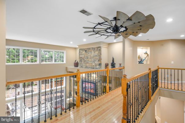 Interior, Recessed Lighting, Stone Walls, Wood Texture Flooring