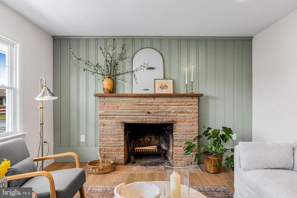 Fireplace, Interior, Recessed Lighting, Wood Texture Flooring