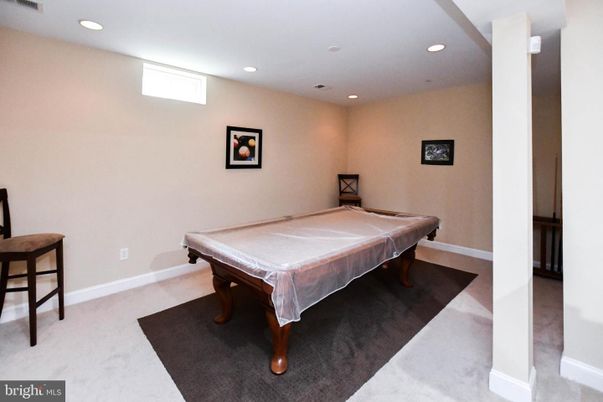 Billiard Table, Game Room, Interior, Recessed Lighting