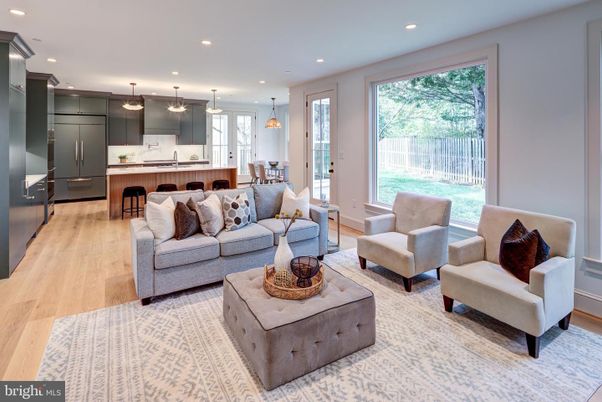 Interior, Kitchen, Living room, Pendant Lights, Recessed Lighting, Wood Texture Flooring